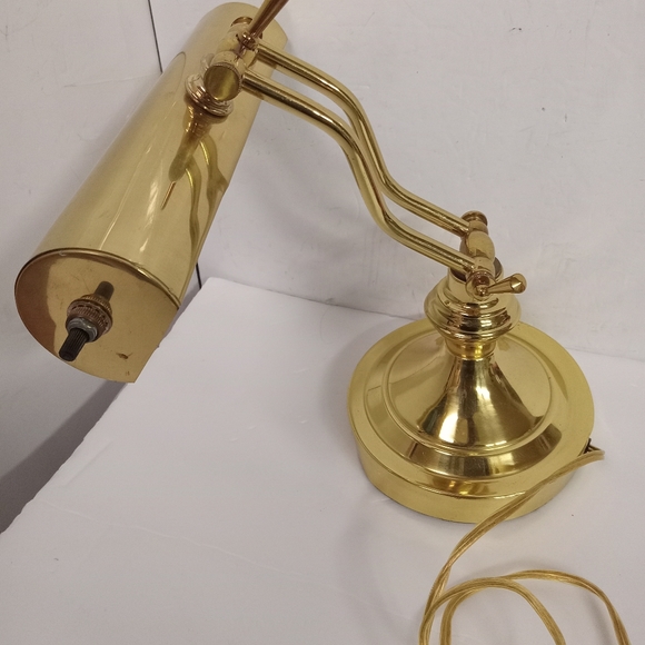 Vintage Brass Desktop Lamp, Piano lamp Adjustable Arm, Electric - Picture 12 of 14